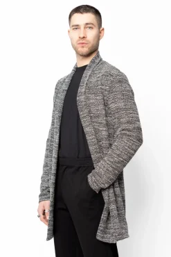 Gilet long oversize en maille fine