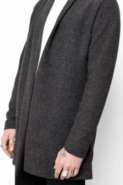 Gilet long oversize en maille fine