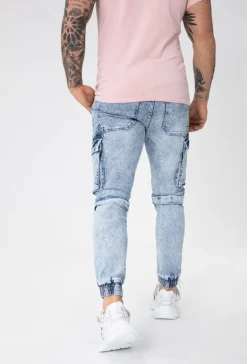 Jean cargo délavé