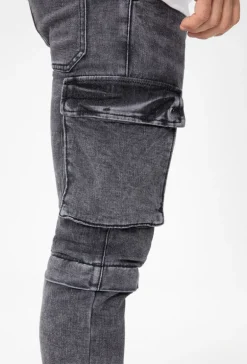 Jean cargo délavé