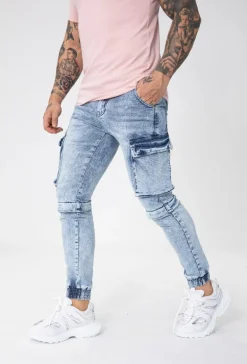 Jean cargo délavé