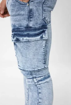 Jean cargo délavé
