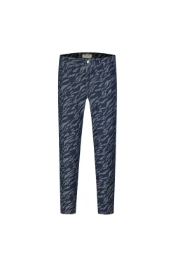 Jean large à motifs damier avec fentes