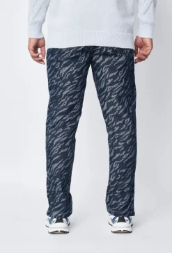 Jean large à motifs damier avec fentes