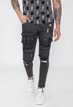 Jean skinny multipoches déchiré
