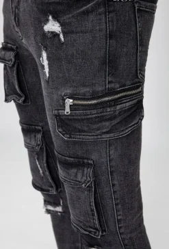 Jean skinny multipoches déchiré