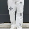 Jean uni avec broderie