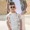 Kids enfant chemise manches courtes à imprimé fleuri