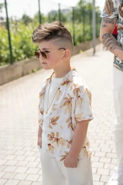 Kids enfant chemise manches courtes à imprimé fleuri