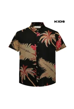 Kids enfant chemise manches courtes à imprimé fleuri