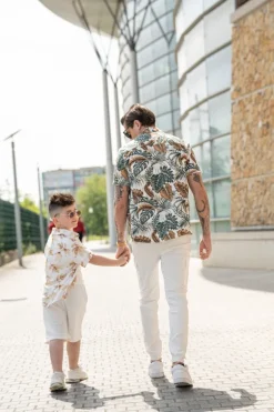 Kids enfant chemise manches courtes à imprimé fleuri