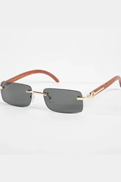 Lunettes de soleil rectangulaires sans monture