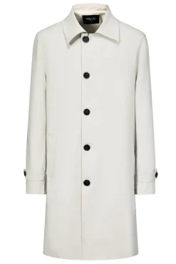 Manteau trench droit à empiècement à carreaux