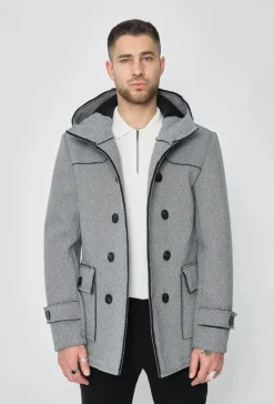 Manteau uni classique à capuche