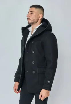 Manteau uni classique à capuche