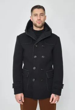 Manteau uni classique à capuche