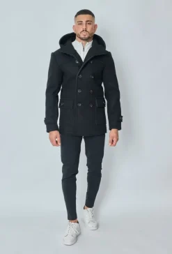 Manteau uni classique à capuche
