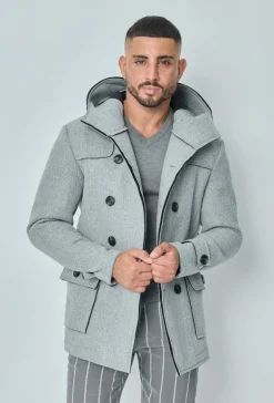 Manteau uni classique à capuche