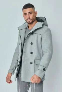 Manteau uni classique à capuche