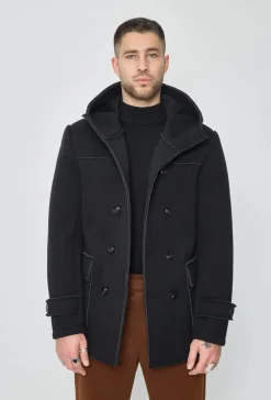 Manteau uni classique à capuche