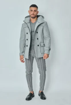 Manteau uni classique à capuche