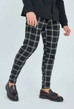 Pantalon à carreaux slim