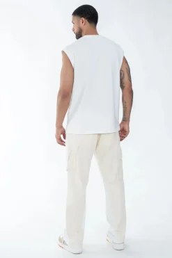 Pantalon bicolore à panneaux contrastants