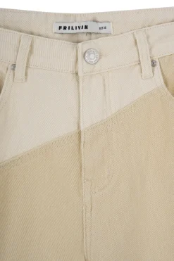 Pantalon bi-couleur en jean coupe large