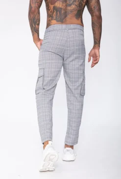 Pantalon cargo à carreaux