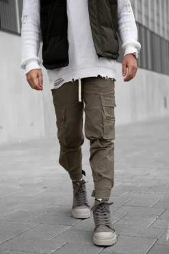 Pantalon cargo jogger avec détail zippé