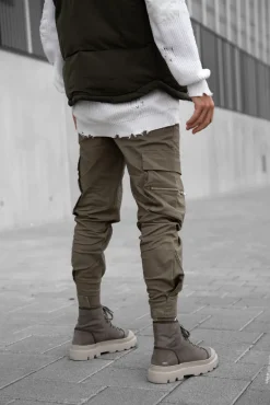 Pantalon cargo jogger avec détail zippé