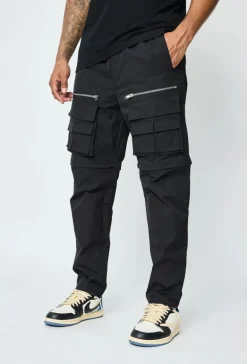 Pantalon cargo jogger multipoche à zip
