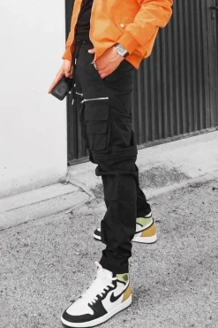 Pantalon cargo jogger multipoche à zip