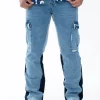 Pantalon cargo patchwork