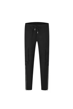 Pantalon cargo toile à fentes zippées