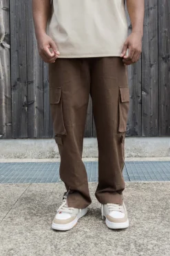Pantalon cargo toile à fentes zippées