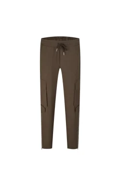 Pantalon cargo toile à fentes zippées