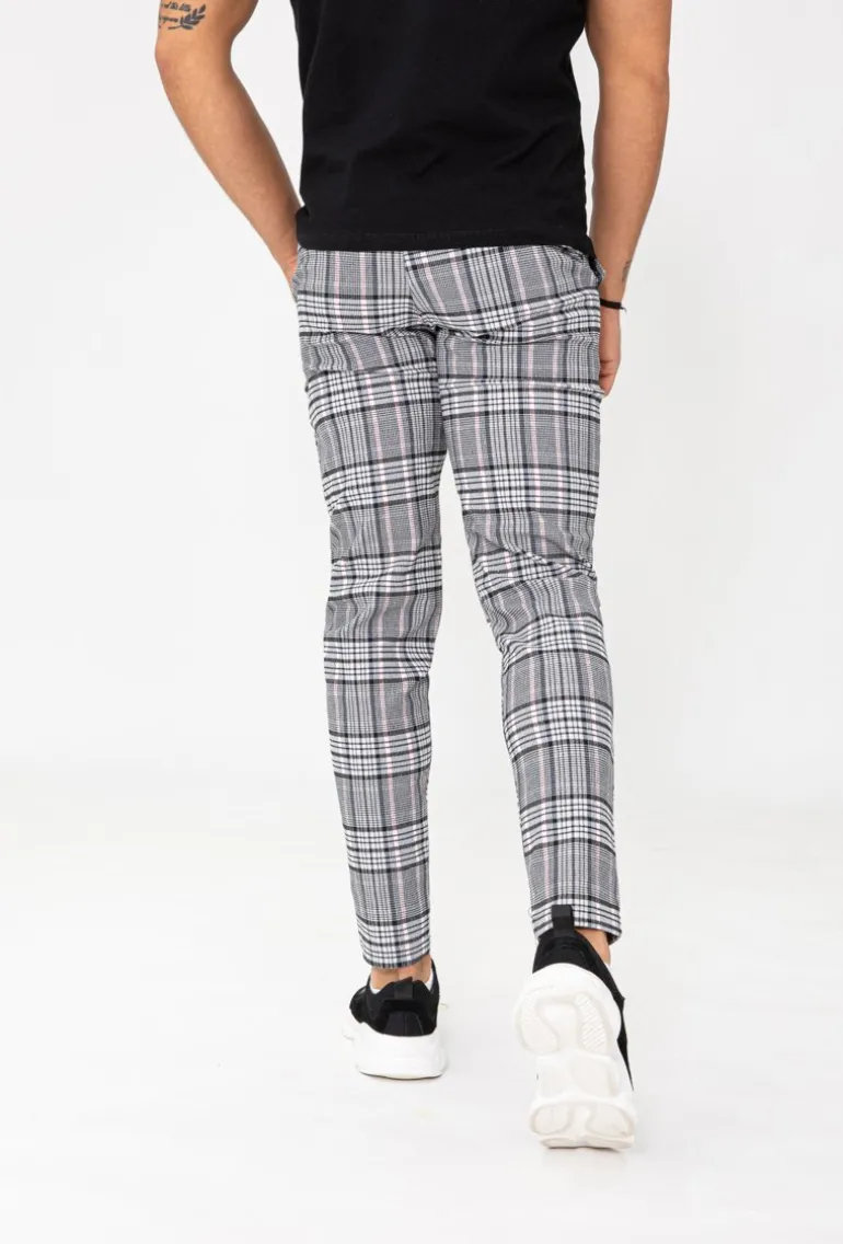 Pantalon chino à carreaux