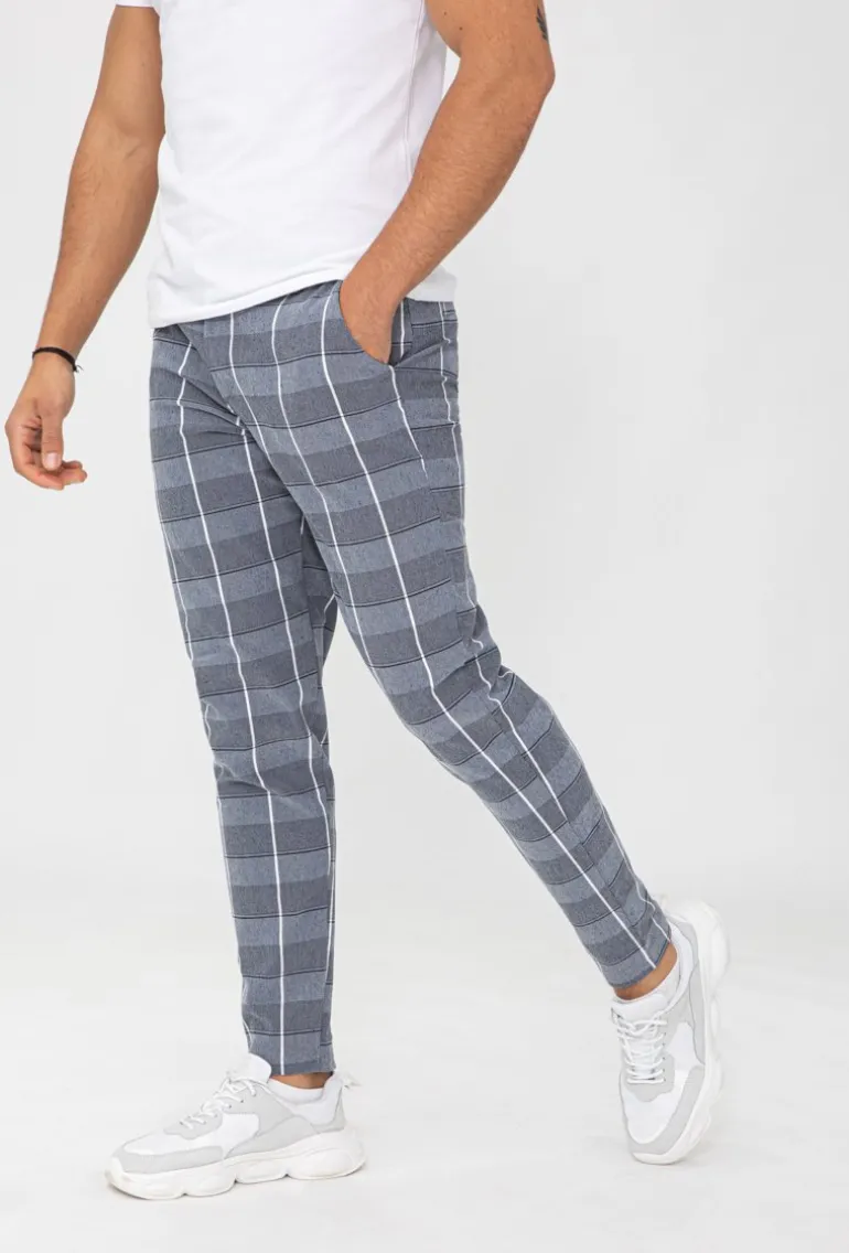 Pantalon chino à carreaux