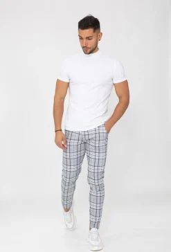 Pantalon chino à carreaux