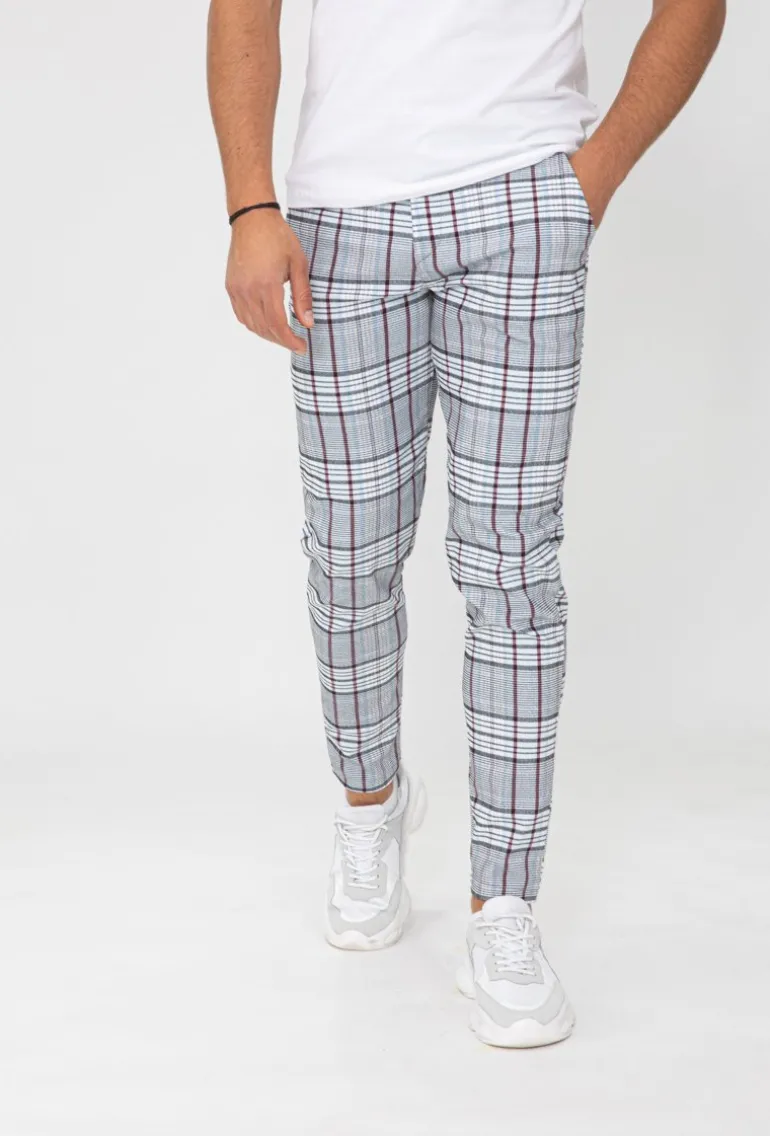 Pantalon chino à carreaux