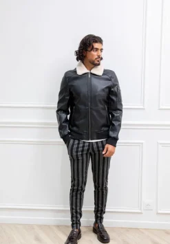 Pantalon chino à rayures