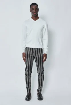 Pantalon chino à rayures