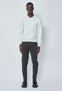 Pantalon chino à rayures