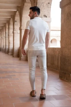 Pantalon chino à rayures