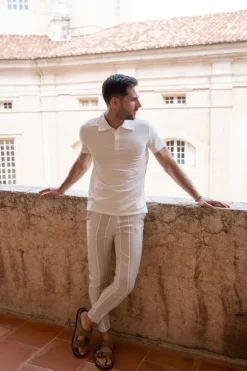 Pantalon chino à rayures