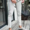 Pantalon chino classique chiné