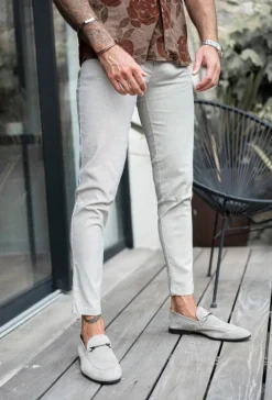 Pantalon chino classique chiné
