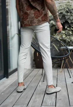 Pantalon chino classique chiné