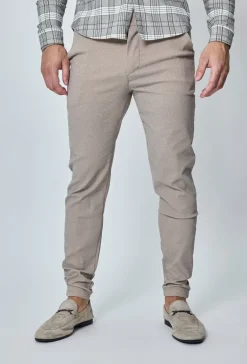 Pantalon chino classique chiné